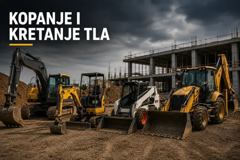 Mini bageri i utovarivači za kopanje i kretanje tla